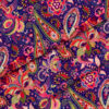 Tkanina wodoodporna folk paisley fioletowo zielone