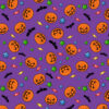 Welur tapicerski halloween dynie i nietoperze
