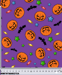 Alternative view of Welur tapicerski halloween dynie i nietoperze