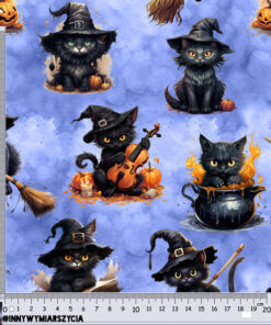 Alternative view of Welur tapicerski halloween koty i dynie 14