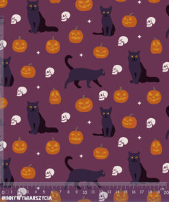 Alternative view of Tkanina wodoodporna halloween koty i dynie