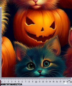 Alternative view of Welur tapicerski halloween koty i dynie 12