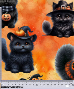 Alternative view of Welur tapicerski halloween koty i dynie 13
