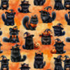 Welur tapicerski halloween koty i dynie 13