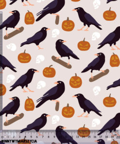Alternative view of Tkanina wodoodporna halloween kruki
