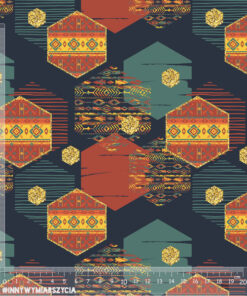 Alternative view of Ortalion wodoodporny heksagony plastry miodu folk indiański 6