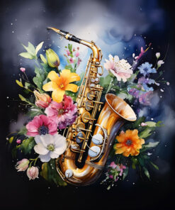 Panel welur instrumenty saksofon 5