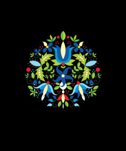 Panel welur folk kaszub czarny