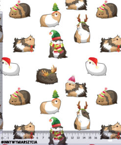Alternative view of Tkanina wodoodporna świnki morskie kawia święta małe 2