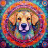 Panel wodoodporny kolorowe mandale labrador 42