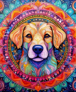 Panel wodoodporny kolorowe mandale labrador 42