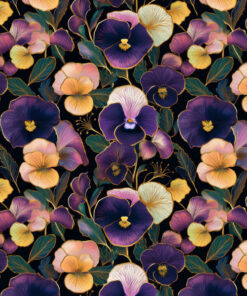 Welur tapicerski kolorowe bratki 11