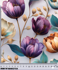 Alternative view of Jersey kolorowe kwiaty tulipany 31