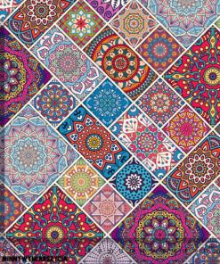 Alternative view of Tkanina wodoodporna kolorowe mandale ornamenty 1