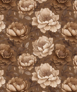 Welur tapicerski mocha mousse kwiaty 10