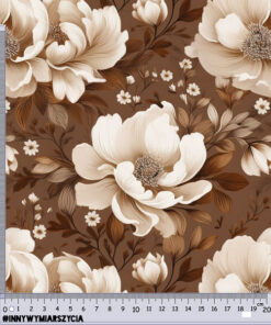 Welur tapicerski mocha mousse kwiaty 7