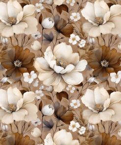 Welur tapicerski mocha mousse kwiaty 9