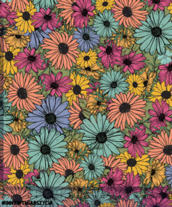 Alternative view of Welur tapicerski kwiaty retro 1