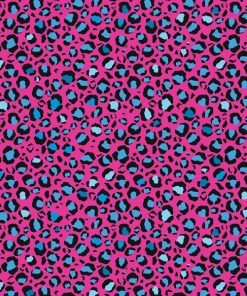Tkanina wodoodporna print zwierzęcy leopard różowo niebieski