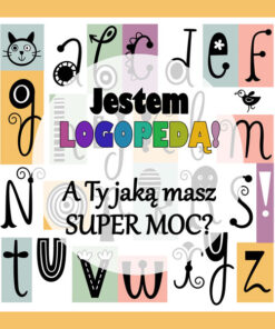 Panel wodoodporny jestem logopedą kolorowe literki