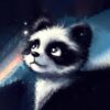 Panel wodoodporny mała urocza panda z dużymi oczami