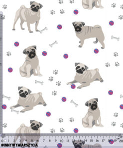Welur tapicerski premium mopsy dog art 1 - obrazek 2