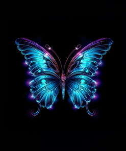 Panel welur neonowy motyl 3