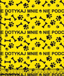 Alternative view of Tkanina wodoodporna nie podchodź kolorowe tło łapki i kości