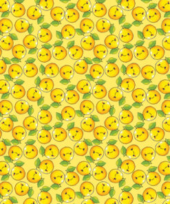 Tkanina wodoodporna kawaii owoce cytryny małe 2