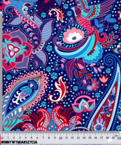 Alternative view of Tkanina wodoodporna folk paisley niebieski
