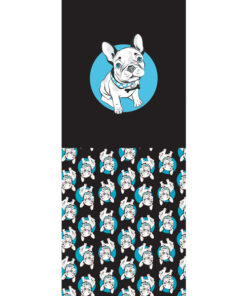 Panel 42x100cm buldog francuski turkus kropki