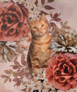 Panel wodoodporny kot w kwiatach 1