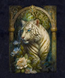 Panel dzianina romantyczne zwierzęta tygrys