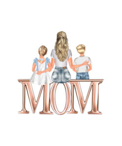 Panel wodoodporny super mom blondynka dwoje dzieci 2
