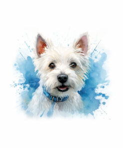 Panel wodoodporny pies portret west terrier watercolor