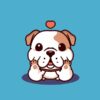 Panel dzianina pies buldog kawaii 2