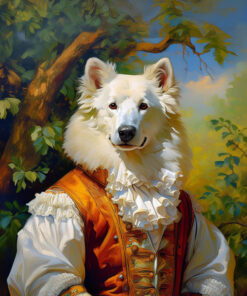 Panel wodoodporny royal pet pies samoyed mężczyzna portret