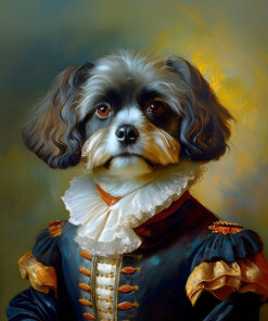 Panel welur pies shih tzu mężczyzna portret