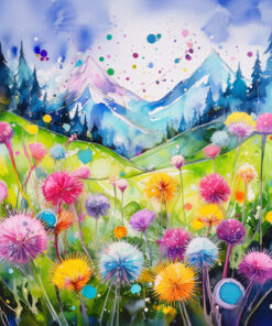 Panel welur polne kwiaty 8