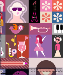 Alternative view of Welur tapicerski premium pop art ludzie