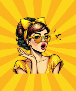 Panel dzianina kobieta popart 1