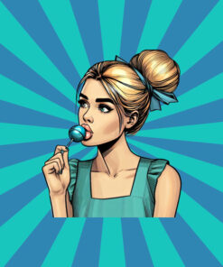 Panel dzianina kobieta popart 3