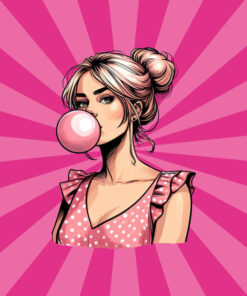 Panel dzianina kobieta popart 4