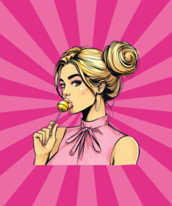 Panel dzianina kobieta popart 5