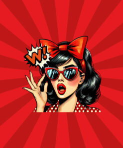 Panel dzianina kobieta popart 6