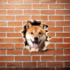 Panel wodoodporny popękana ściana shiba inu