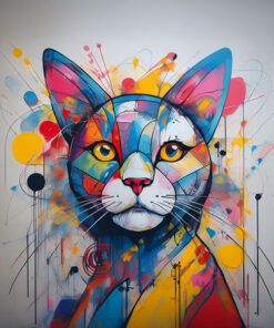 Panel welur portret kot graffiti 1