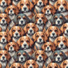 Welur tapicerski psy beagle 4