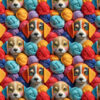 Welur tapicerski psy beagle 6