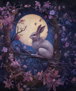 Panel welur purpurowy las królik 4